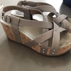 Bussola Cross Strap Wedge Sandal Size EU40/US 9